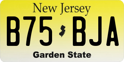 NJ license plate B75BJA