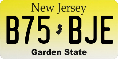 NJ license plate B75BJE