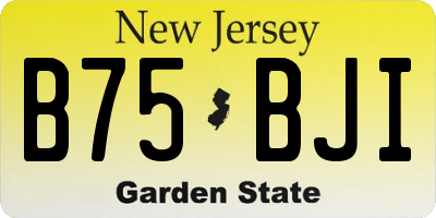 NJ license plate B75BJI