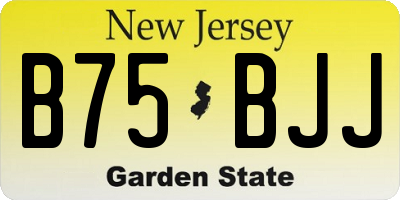NJ license plate B75BJJ
