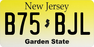 NJ license plate B75BJL