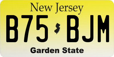 NJ license plate B75BJM
