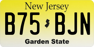 NJ license plate B75BJN