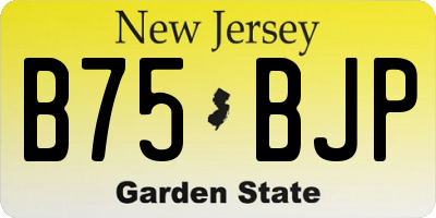 NJ license plate B75BJP