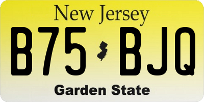 NJ license plate B75BJQ