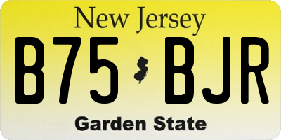 NJ license plate B75BJR