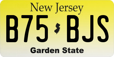 NJ license plate B75BJS