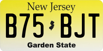 NJ license plate B75BJT