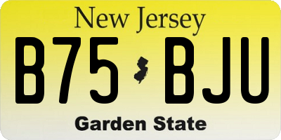 NJ license plate B75BJU