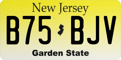 NJ license plate B75BJV