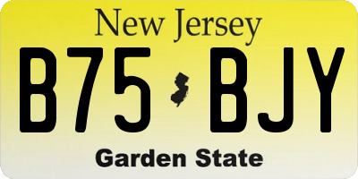NJ license plate B75BJY