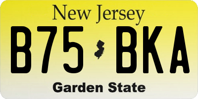 NJ license plate B75BKA