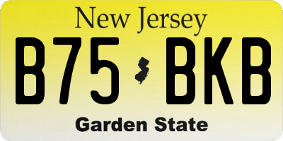 NJ license plate B75BKB
