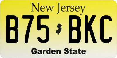 NJ license plate B75BKC