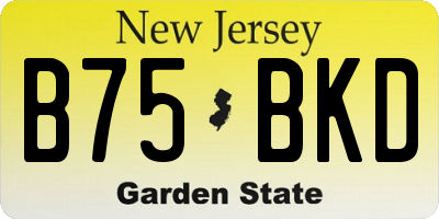 NJ license plate B75BKD