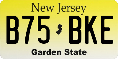 NJ license plate B75BKE