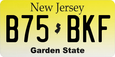 NJ license plate B75BKF