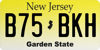 NJ license plate B75BKH