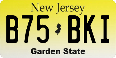 NJ license plate B75BKI