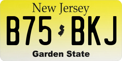 NJ license plate B75BKJ