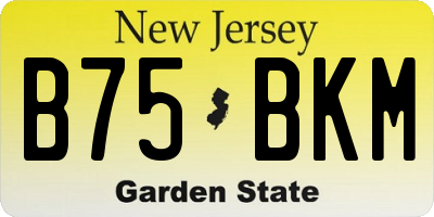 NJ license plate B75BKM
