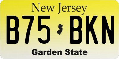 NJ license plate B75BKN