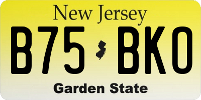 NJ license plate B75BKO