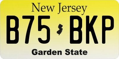 NJ license plate B75BKP