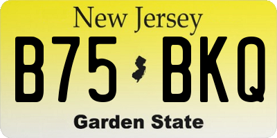 NJ license plate B75BKQ