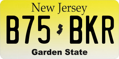 NJ license plate B75BKR