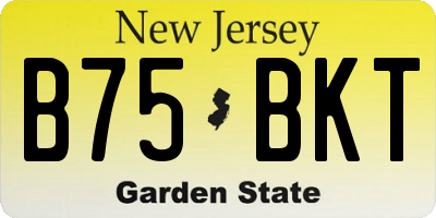 NJ license plate B75BKT
