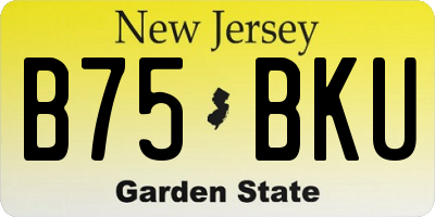 NJ license plate B75BKU
