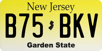 NJ license plate B75BKV