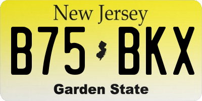 NJ license plate B75BKX