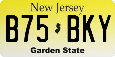NJ license plate B75BKY
