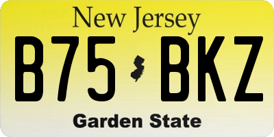NJ license plate B75BKZ