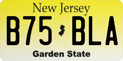NJ license plate B75BLA