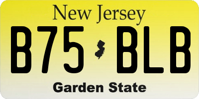 NJ license plate B75BLB