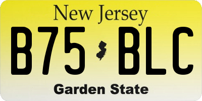 NJ license plate B75BLC