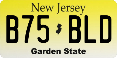 NJ license plate B75BLD