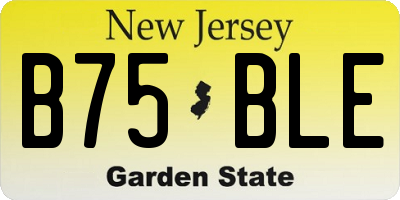 NJ license plate B75BLE