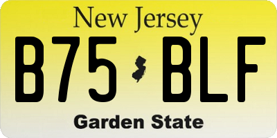 NJ license plate B75BLF