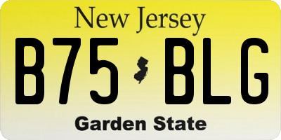 NJ license plate B75BLG