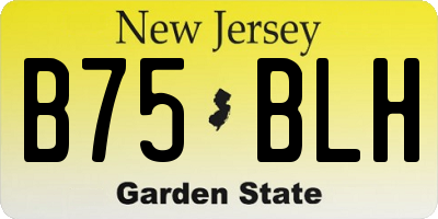 NJ license plate B75BLH