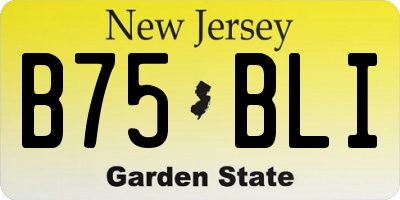 NJ license plate B75BLI