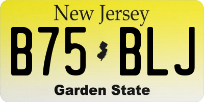 NJ license plate B75BLJ