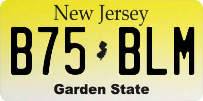 NJ license plate B75BLM