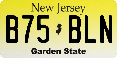 NJ license plate B75BLN