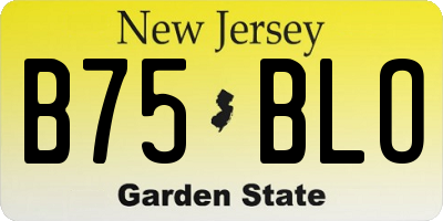 NJ license plate B75BLO