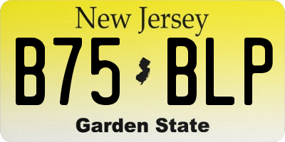 NJ license plate B75BLP
